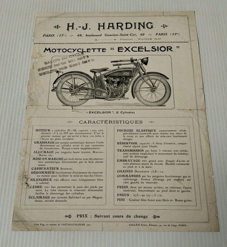 Excelsior cylindres 1921 - excelsior, de