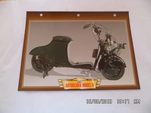 Carte fiche moto 1921 - carte,